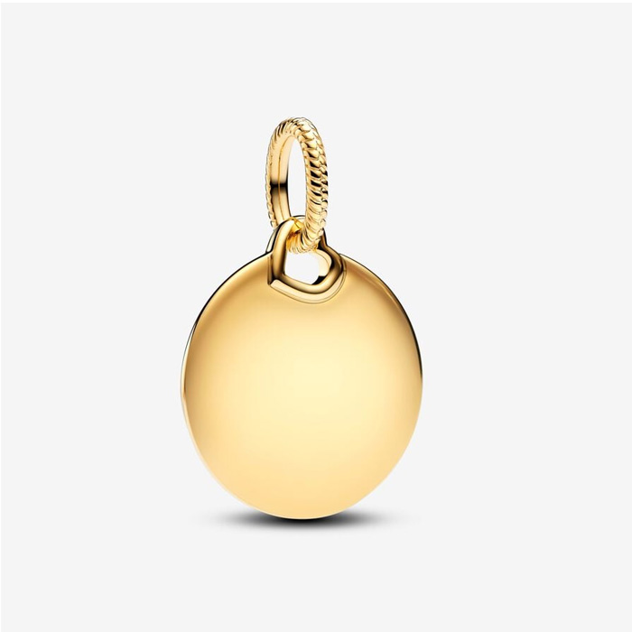 판도라 Engravable Round Tag Dangle Charm 368610C00