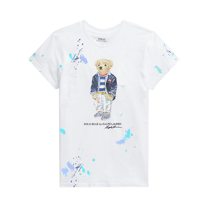 폴로 여성 베어 반팔티 White