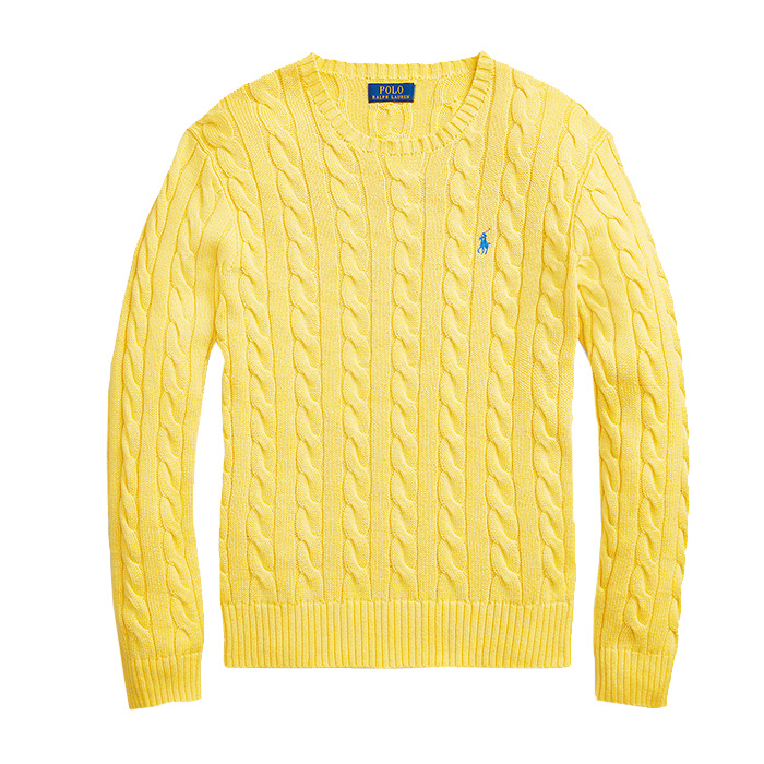 폴로믹스,폴로 남성 케이블 스웨터 Yellow