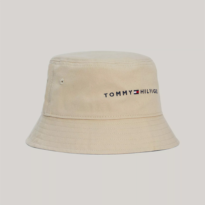 폴로믹스,타미 남성 타미 로고 버켓 모자 Sand