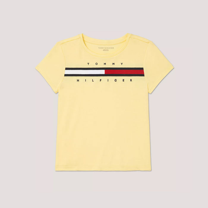 폴로믹스,타미 걸즈 2-16 빅플레그 로고 반팔티셔츠 Yellow