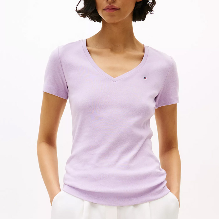 타미 여성 반팔 브이넥티 Lilac Heather