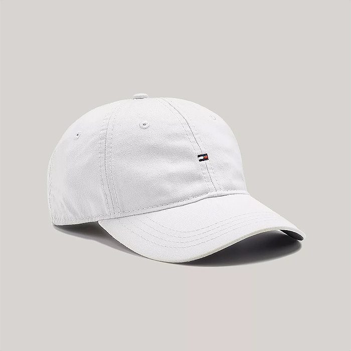 폴로믹스,타미 남성 플래그 로고 베이스볼 모자 White