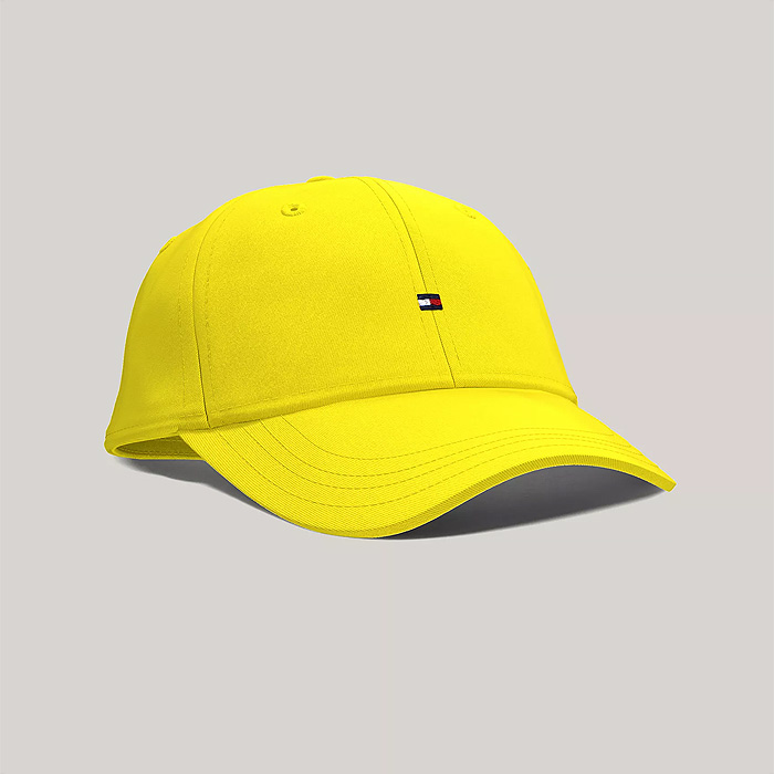 폴로믹스,타미 남성 플래그 로고 베이스볼 모자 Yellow
