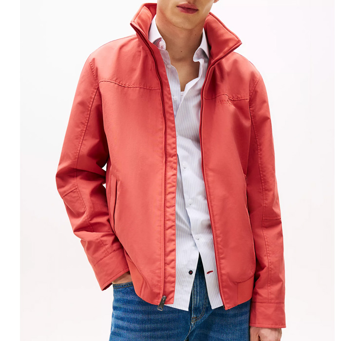 타미 남성 힐피거 로고 윈드브레이커 Nantucket Red