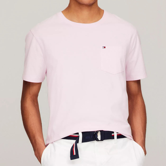 타미 남성 솔리드 포켓 반팔티셔츠 Simple Pink