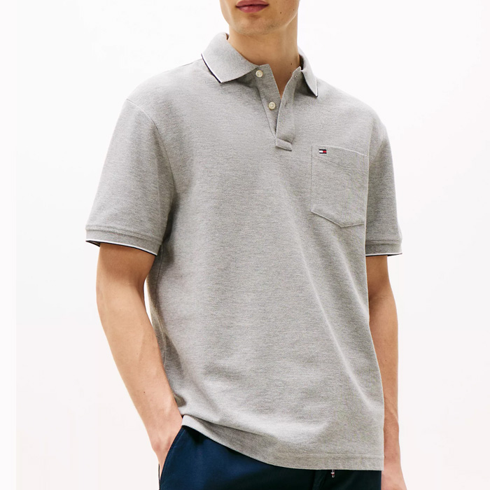 타미 남성 클래식핏 포켓 폴로 셔츠 Grey Heather
