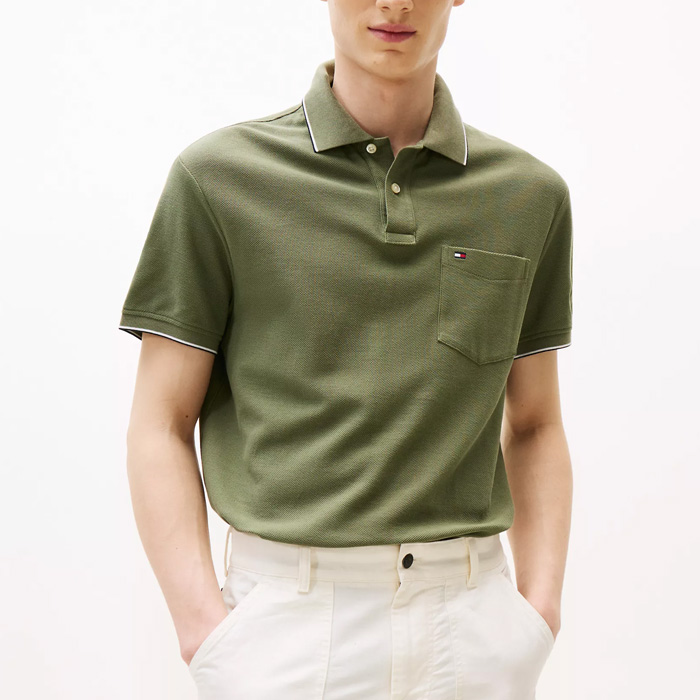 타미 남성 클래식핏 포켓 폴로 셔츠 Green