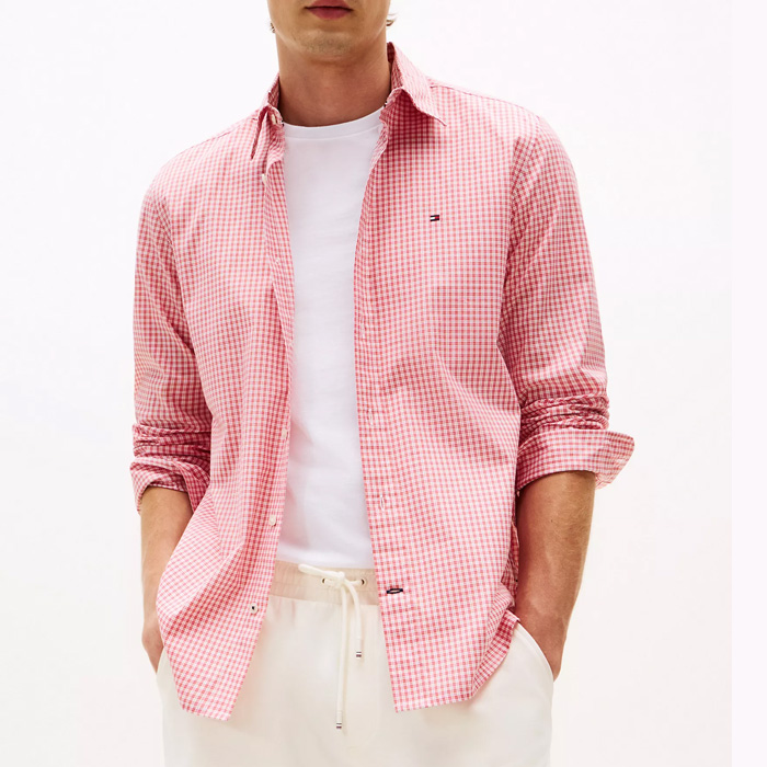 타미 남성 레귤러핏 체크 포플린 셔츠 Nantucket Red