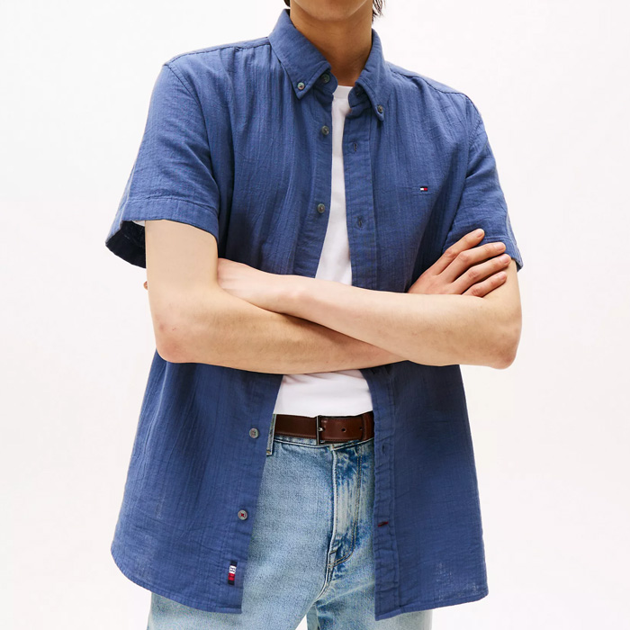 타미 남성 가우즈 반팔 셔츠 Indigo