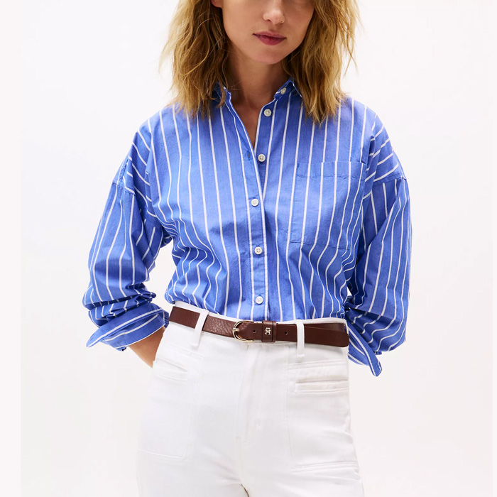 타미 여성 릴렉스핏 보울드 스트라이프 셔츠 Blue Stripe