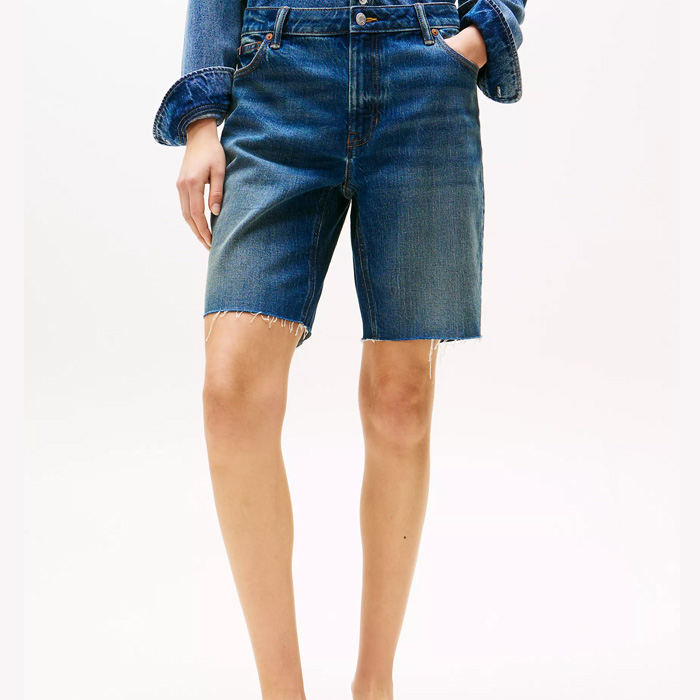 타미 여성 라이트워쉬 하이라이즈 데님 버뮤다숏 Dark Wash Denim